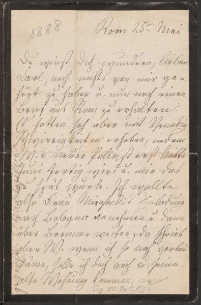 Brief von Malwida von Meysenbug an Carl von Meysenbug