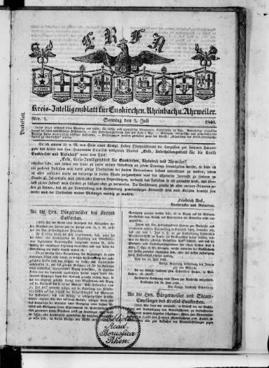 Titelseite einer Zeitung