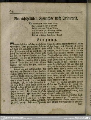Am achtzehnten Sonntage nach Trinitatis