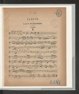 Sonate. Violine.