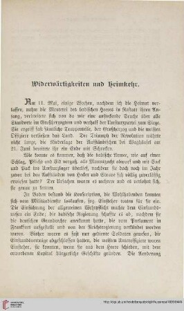 Widerwärtigkeiten und Heimkehr