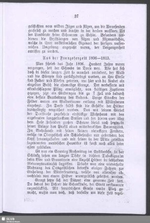 Aus der Franzosenzeit 1806-1813