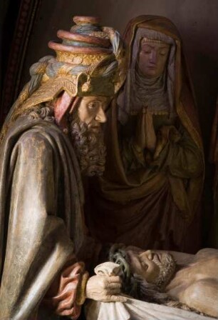Frankreich. Auvergne. Cantal. Salers. Eglise Saint Matthieu. Grablegung. 1495. Detail