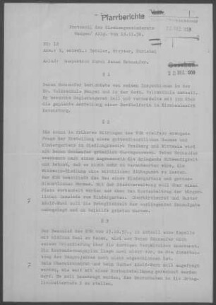 Wangen/Allgäu mit Kißlegg und Diaspora: Inspektion 1958
