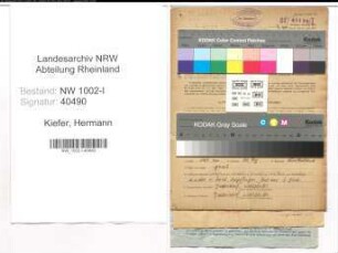 Entnazifizierung Hermann Kiefer, geb. 18.01.1890 (Vorarbeiter)