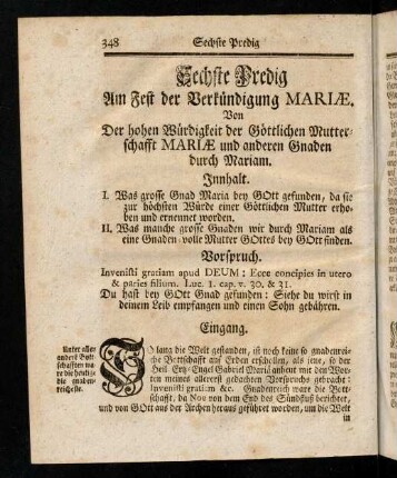 348-359, Sechste Predig am Fest der Verkuendigung Mariae