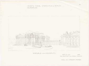 Königliche Oper, Berlin-Tiergarten: Perspektivische Ansicht vom Königsplatz (wie Inv.Nr. 1301,5)