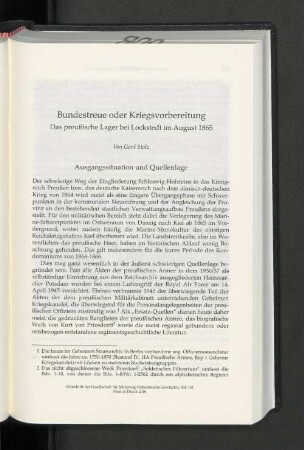 Bundestreue oder Kriegsvorbereitung.