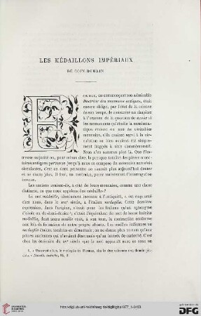 2. Pér. 15.1877: Les médaillons impériaux de coin romain