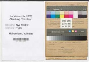 Entnazifizierung Wilhelm Habermann , geb. 29.01.1903 (Schlosser)