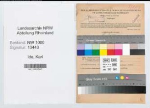 Entnazifizierung Karl Ide, geb. 24.02.1904 (Kaufm.Angest.)
