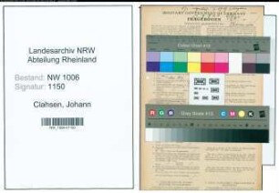 Entnazifizierung Johann Clahsen , geb. 10.05.1896 (Zollbeamter)