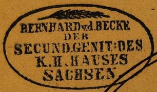 Becke, Bernhard von der / Stempel
