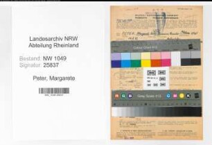 Entnazifizierung Margarete Peter , geb. 14.03.1892 (Postbeamter)