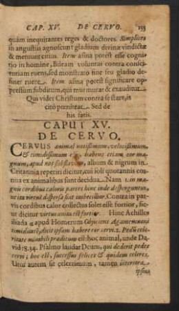 Caput XV. De Cervo.