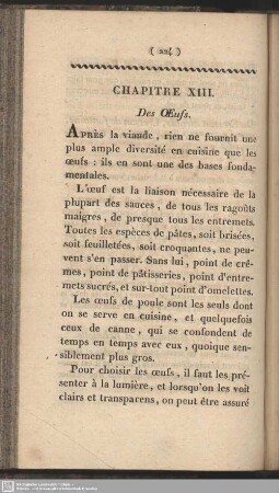 Chapitre XIII. Des Œufs