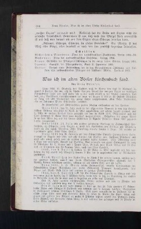 Was ich im alten Böeler Kirchenbuch fand
