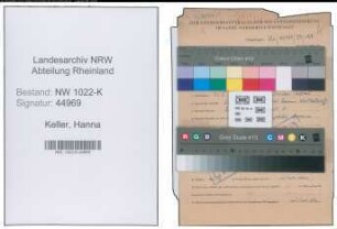 Entnazifizierung Hanna Keller , geb. 31.05.1906 (Diakonisse)