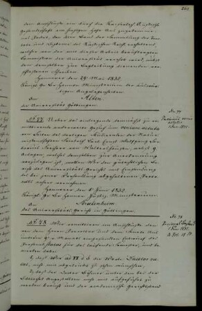 Venia Aetatis des Studierenden Sartorius Freiherr von Waltershausen.