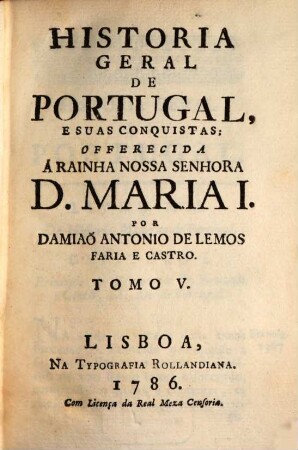 Historia Geral De Portugal, E Suas Conquistas, 5