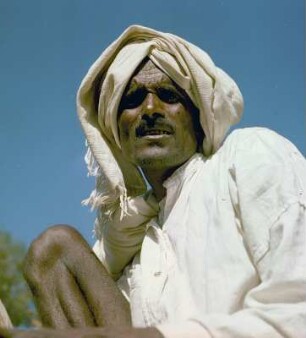 "Unterwegs". Kutscher mit Turban : Indien. "Unterwegs". Kutscher mit Turban