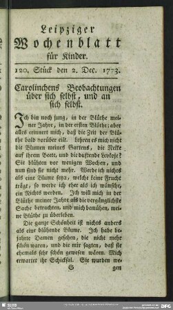 120. Stück den 2. Dec. 1773