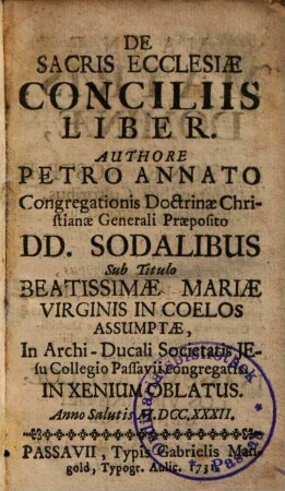 De Sacris Ecclesiae Conciliis Liber