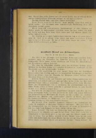 Großstadt-Moral am Kilimandjaro.