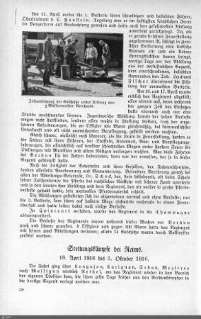 Stellungskämpfe bei Reims.