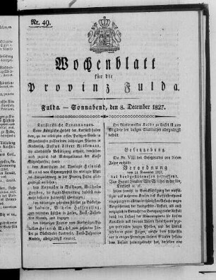 Nr. 49, Ausgabe vom 8. Dezember 1827