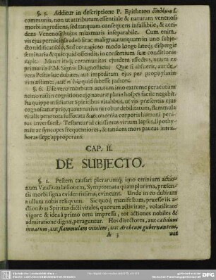 Cap. II. De Subiecto