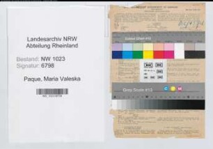 Entnazifizierung Maria Valeska Paque , geb. 27.03.1909 (Studienraetin)