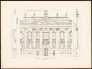 Reichsgericht, Leipzig: Tafel 11:Mittelbau der Südfassade (aus: Der Reichsgerichtsbau zu Leipzig, Berlin 1898)