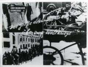 Collage von Szenenfotos aus dem Defa-Dokumentarfilm "Du und mancher Kamerad"