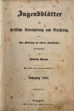 Jugendblätter, 1855