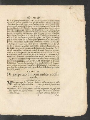 Caput VI. De perpetuo Imperii milite constituendo.