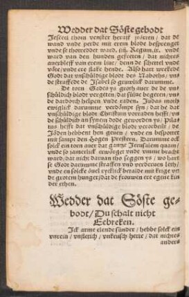 Wedder das Söste gebodt/ Du schalt nicht Eebreken.