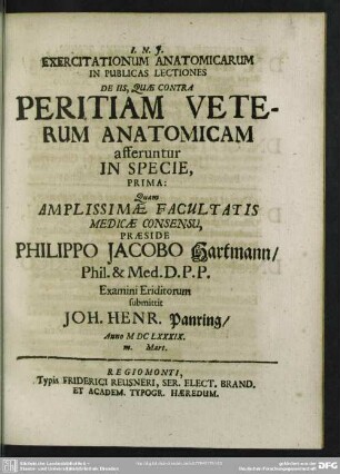 [III.] De Iis, Quae Contra Peritiam Veterum Anatomicam asseruntur In Specie