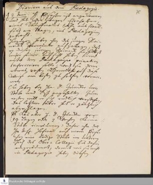 Tagebuch von Hieronymus Freyer.
