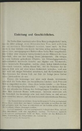Einleitung und Geschichtliches.
