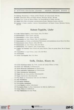Bahnen-Teppiche, Läufer (Nr. 991-1002)