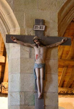 Frankreich. Bretagne. Finistere. Come. Chapelle Saint Come. Kruzifix
