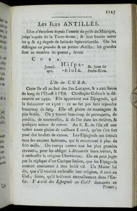 Les Iles Antilles.