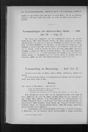Versammlung zu Marienburg. - 1446 Jul. 27.