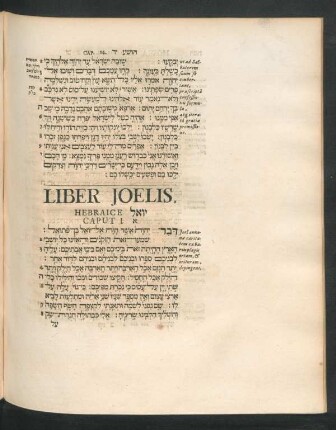 Liber Joelis, Hebraice [...] Caput 1. - 4.