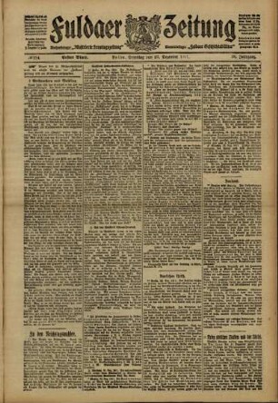 Erste Ausgabe vom Samstag, den 23. Dezember 1911.