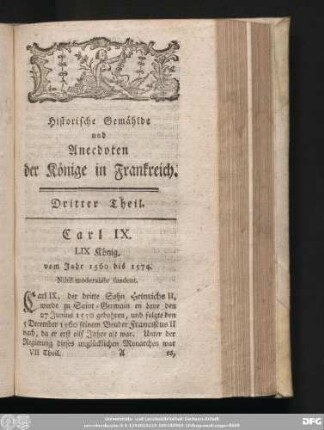 Carl IX. LIX König. vom Jahr 1560 bis 1574.