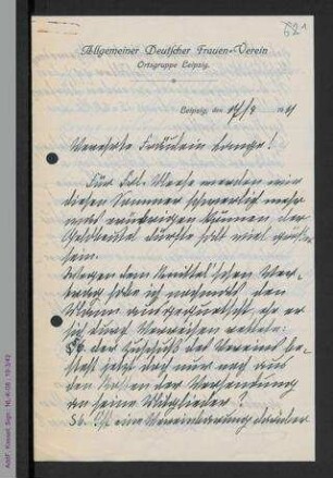 Brief von Pauline Voigtländer an Helene Lange