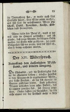 Der XIV. Widerspruch. - Der XXIV. Widerspruch.