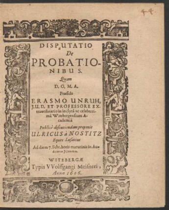 Disputatio De Probationibus